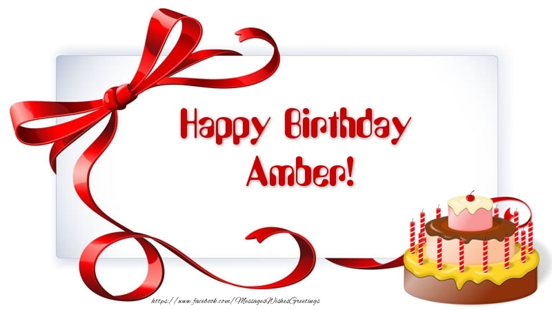 Greetings Cards for Birthday - Cake | Happy Birthday Amber!