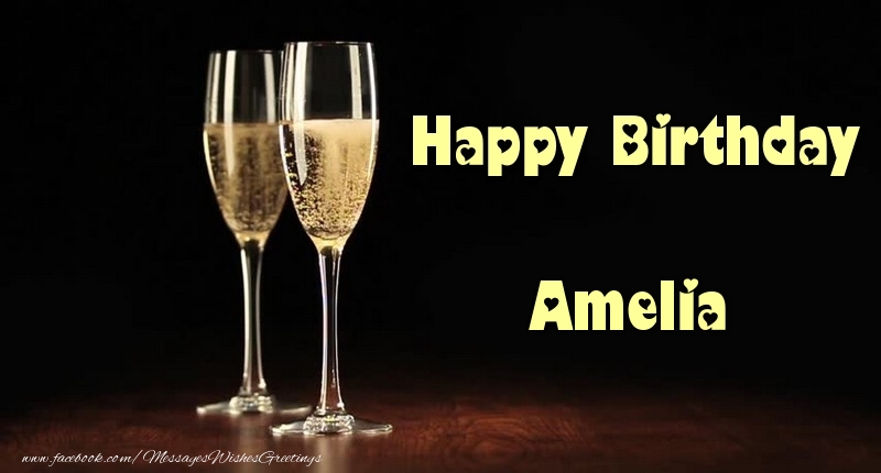 Greetings Cards for Birthday - Champagne | Happy Birthday Amelia