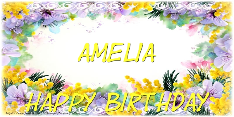 Greetings Cards for Birthday - Flowers | Happy Birthday Amelia