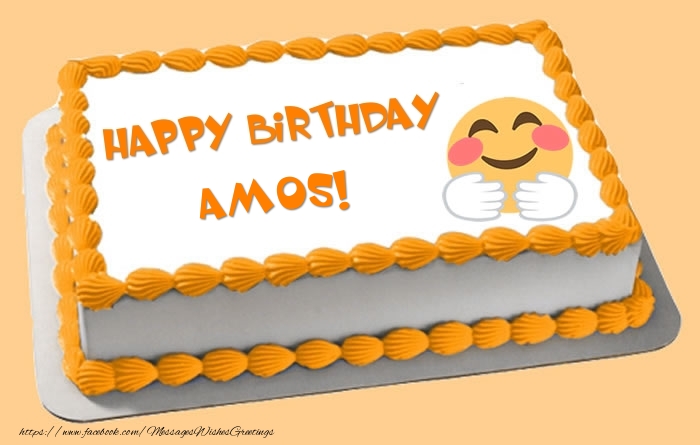 Greetings Cards for Birthday -  Happy Birthday Amos! Cake