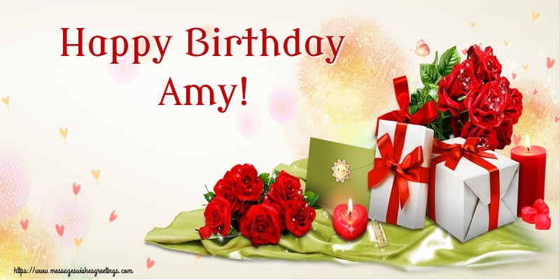 Greetings Cards for Birthday - Flowers | Happy Birthday Amy!
