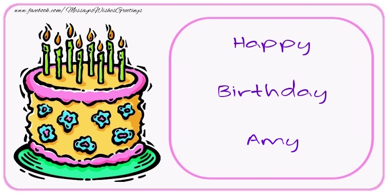 Greetings Cards for Birthday - Cake | Happy Birthday Amy