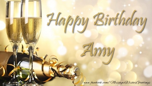 Greetings Cards for Birthday - Champagne | Happy Birthday Amy