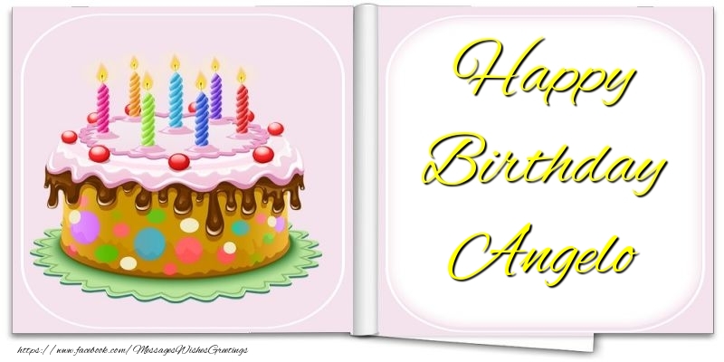 Greetings Cards for Birthday - Cake | Happy Birthday Angelo