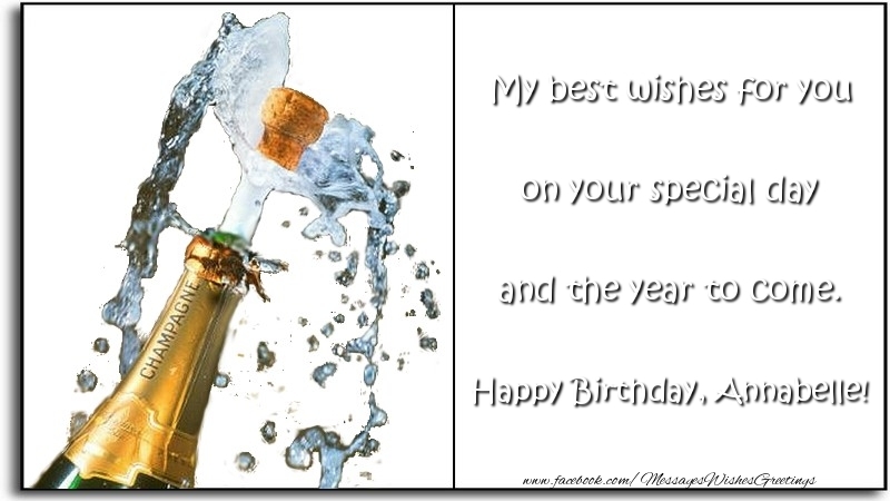 Greetings Cards for Birthday - My best wishes for you on your special day and the year to come. Annabelle