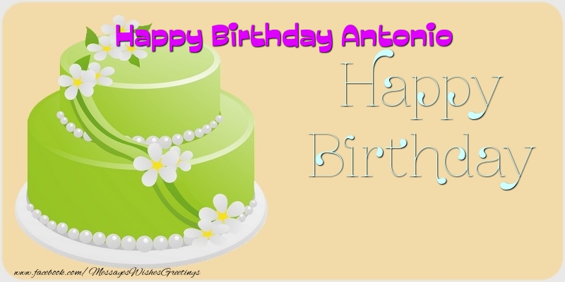 Greetings Cards for Birthday - Balloons & Cake | Happy Birthday Antonio
