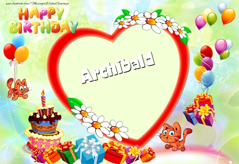 Greetings Cards for Birthday - 2023 & Cake & Gift Box | Happy Birthday, Archibald!