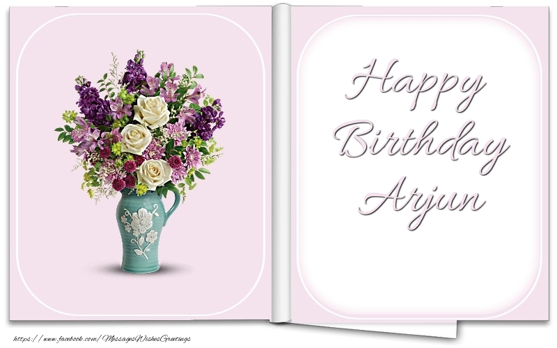 Greetings Cards for Birthday - Bouquet Of Flowers | Happy Birthday Arjun