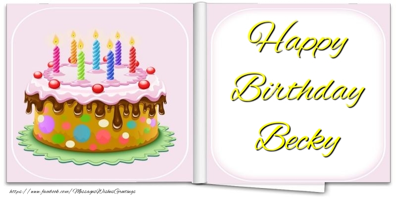 Greetings Cards for Birthday - Cake | Happy Birthday Becky