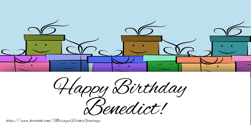 Greetings Cards for Birthday - Gift Box | Happy Birthday Benedict!