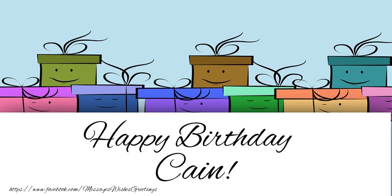 Greetings Cards for Birthday - Gift Box | Happy Birthday Cain!