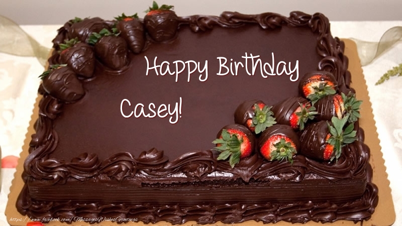 Greetings Cards for Birthday -  Happy Birthday Casey! - Cake