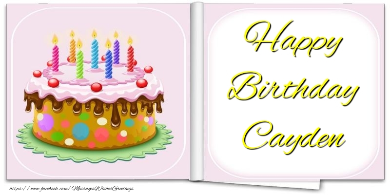Greetings Cards for Birthday - Cake | Happy Birthday Cayden
