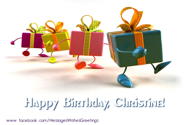Greetings Cards for Birthday - Gift Box | La multi ani Christine!