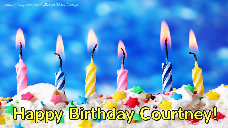 Greetings Cards for Birthday - Cake & Candels | Happy Birthday, Courtney!