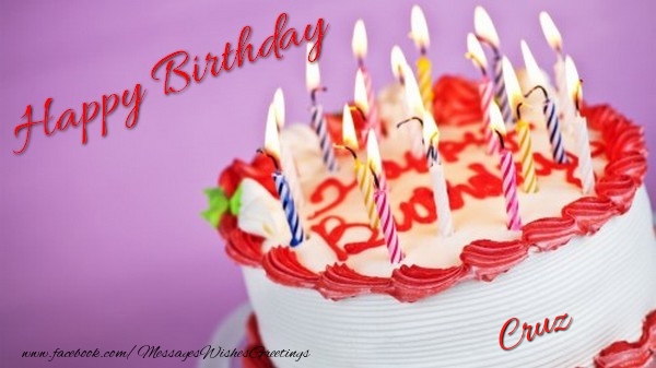 Greetings Cards for Birthday - Cake & Candels | Happy birthday, Cruz!