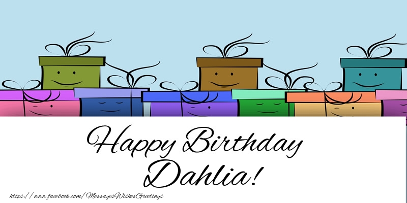 Greetings Cards for Birthday - Gift Box | Happy Birthday Dahlia!