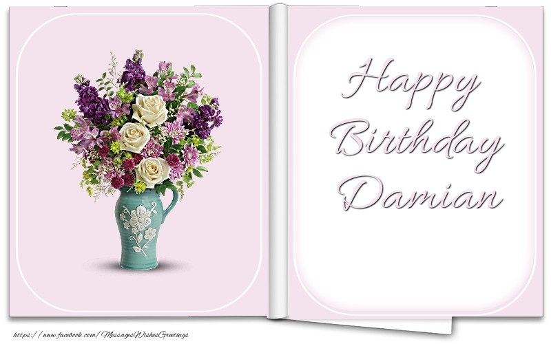 Greetings Cards for Birthday - Bouquet Of Flowers | Happy Birthday Damian