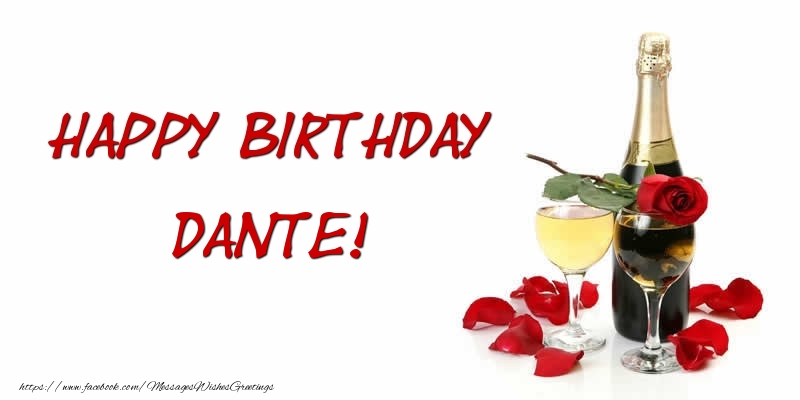 Greetings Cards for Birthday - Champagne | Happy Birthday Dante