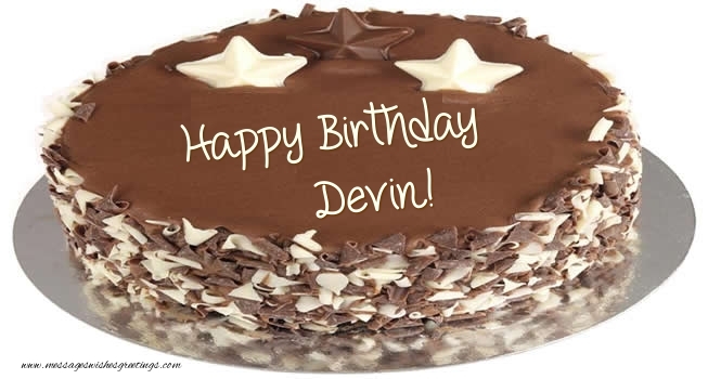 Greetings Cards for Birthday - Cake | Happy Birthday Devin!