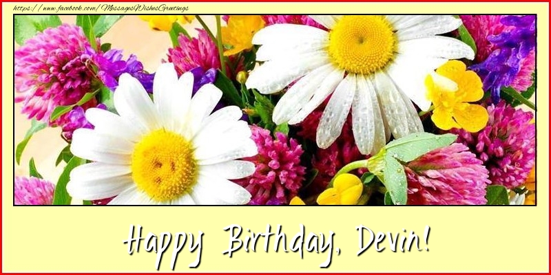 Greetings Cards for Birthday - Flowers | Happy Birthday, Devin!