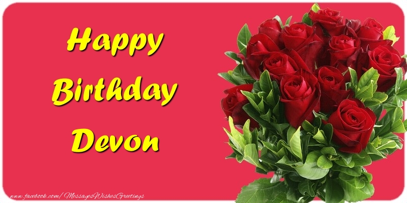 Greetings Cards for Birthday - Roses | Happy Birthday Devon
