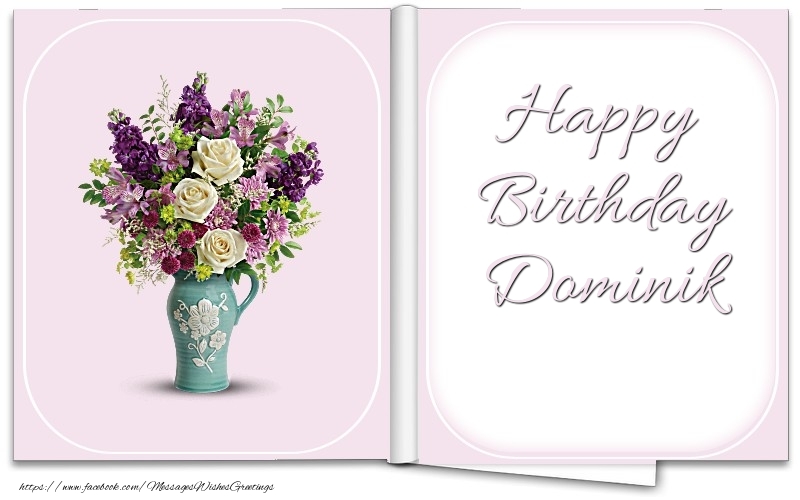 Greetings Cards for Birthday - Bouquet Of Flowers | Happy Birthday Dominik