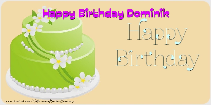 Greetings Cards for Birthday - Balloons & Cake | Happy Birthday Dominik