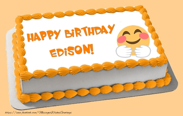 Greetings Cards for Birthday -  Happy Birthday Edison! Cake