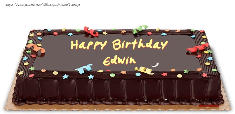 Greetings Cards for Birthday - Cake | Happy Birthday Edwin