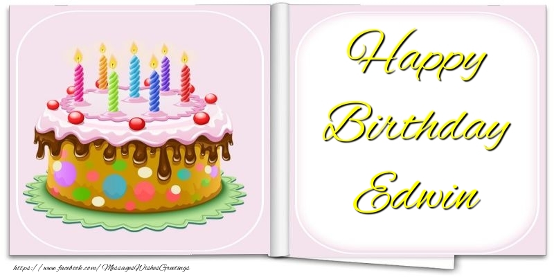 Greetings Cards for Birthday - Cake | Happy Birthday Edwin