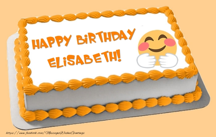 Greetings Cards for Birthday -  Happy Birthday Elisabeth! Cake