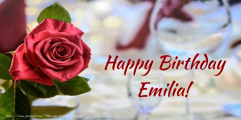 Greetings Cards for Birthday - Roses | Happy Birthday Emilia!