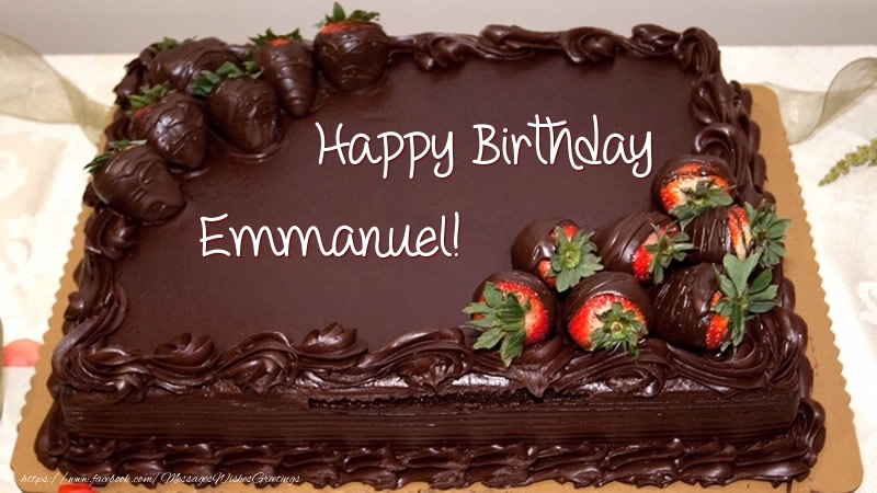 Greetings Cards for Birthday -  Happy Birthday Emmanuel! - Cake