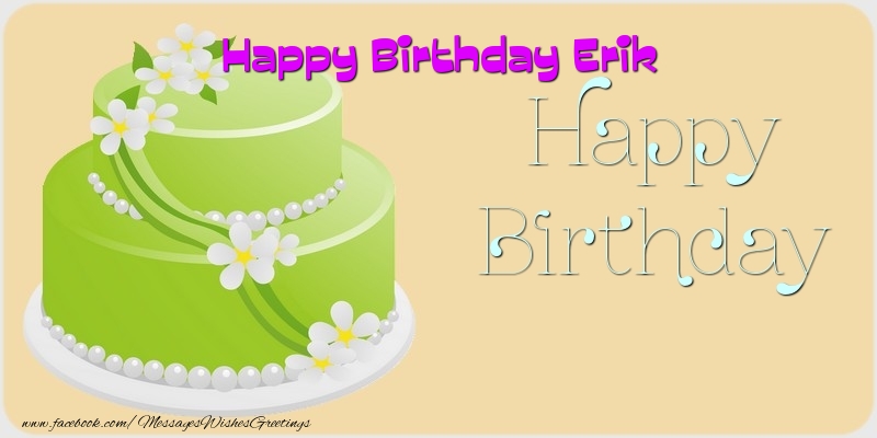 Greetings Cards for Birthday - Balloons & Cake | Happy Birthday Erik