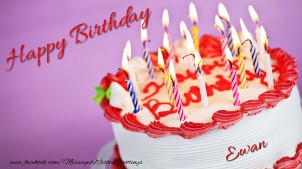 Greetings Cards for Birthday - Cake & Candels | Happy birthday, Ewan!