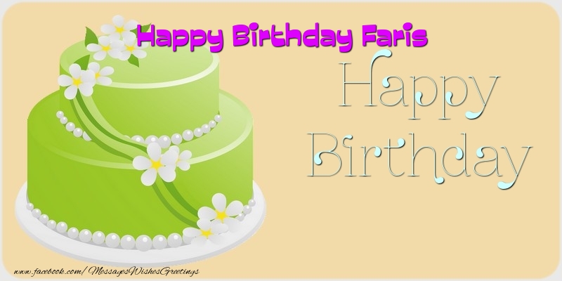 Greetings Cards for Birthday - Balloons & Cake | Happy Birthday Faris