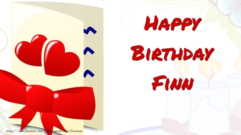 Greetings Cards for Birthday - Hearts | Happy Birthday Finn