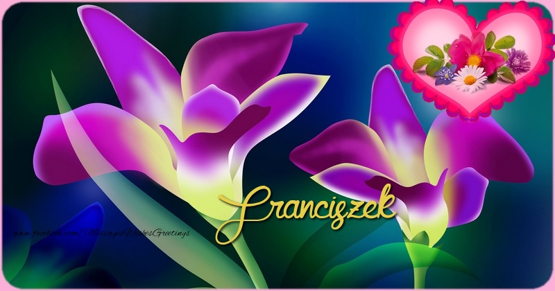 Greetings Cards for Birthday - Bouquet Of Flowers & Gift Box | Happy Birthday Franciszek
