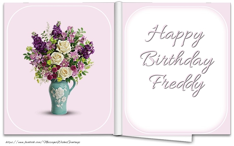 Greetings Cards for Birthday - Bouquet Of Flowers | Happy Birthday Freddy