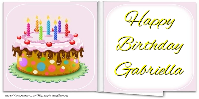 Greetings Cards for Birthday - Cake | Happy Birthday Gabriella