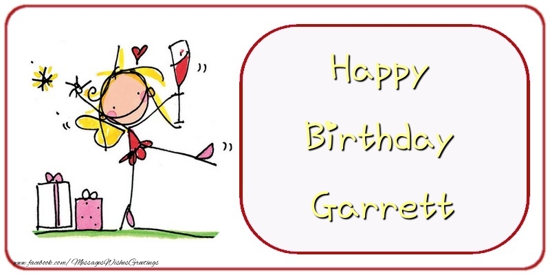 Greetings Cards for Birthday - Champagne & Gift Box | Happy Birthday Garrett