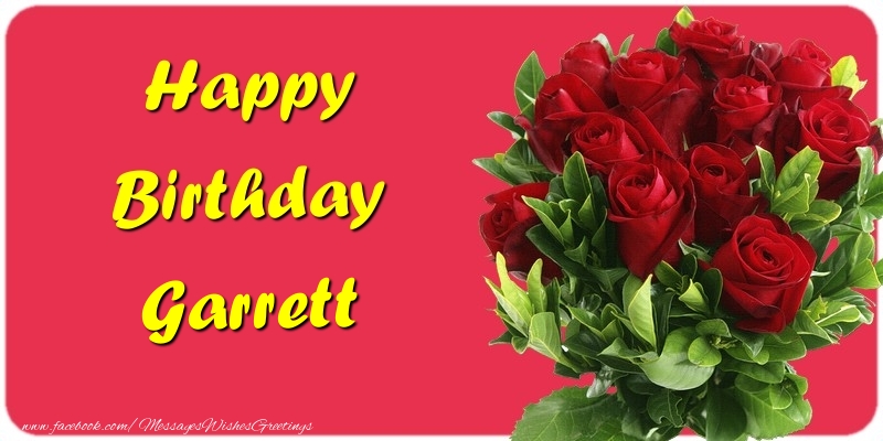 Greetings Cards for Birthday - Roses | Happy Birthday Garrett