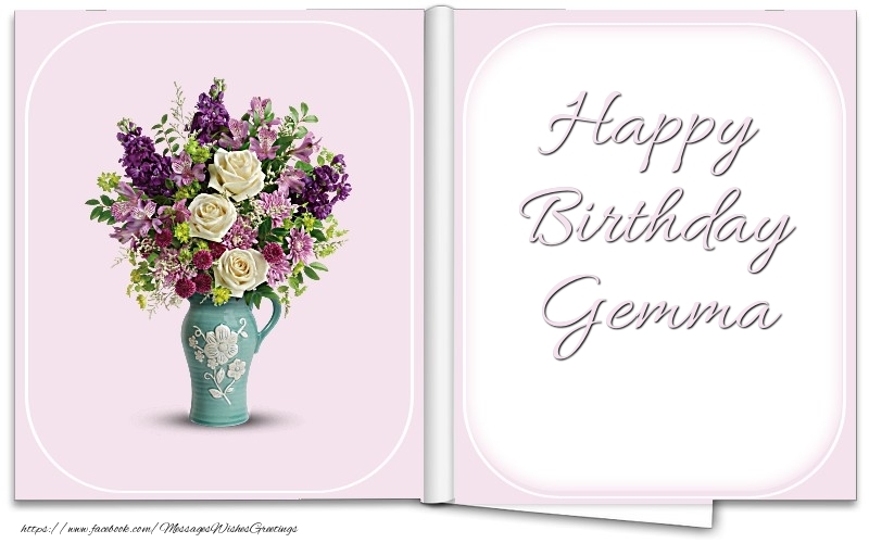Greetings Cards for Birthday - Bouquet Of Flowers | Happy Birthday Gemma