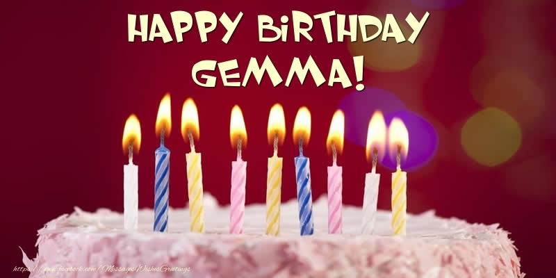Greetings Cards for Birthday -  Cake - Happy Birthday Gemma!