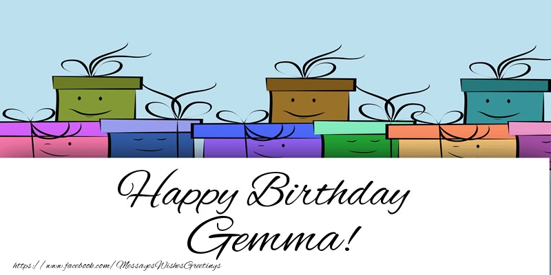 Greetings Cards for Birthday - Gift Box | Happy Birthday Gemma!