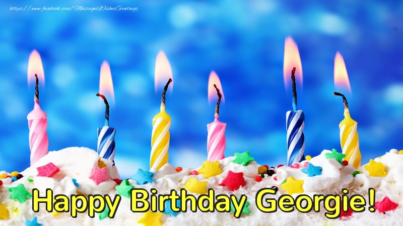 Greetings Cards for Birthday - Cake & Candels | Happy Birthday, Georgie!