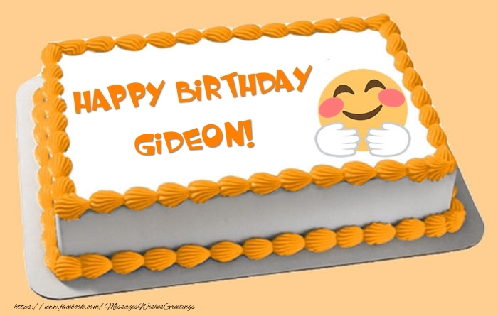 Greetings Cards for Birthday -  Happy Birthday Gideon! Cake