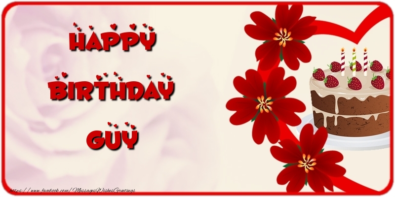 Greetings Cards for Birthday - Cake & Flowers | Happy Birthday Guy
