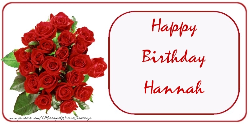 Greetings Cards for Birthday - Happy Birthday Hannah